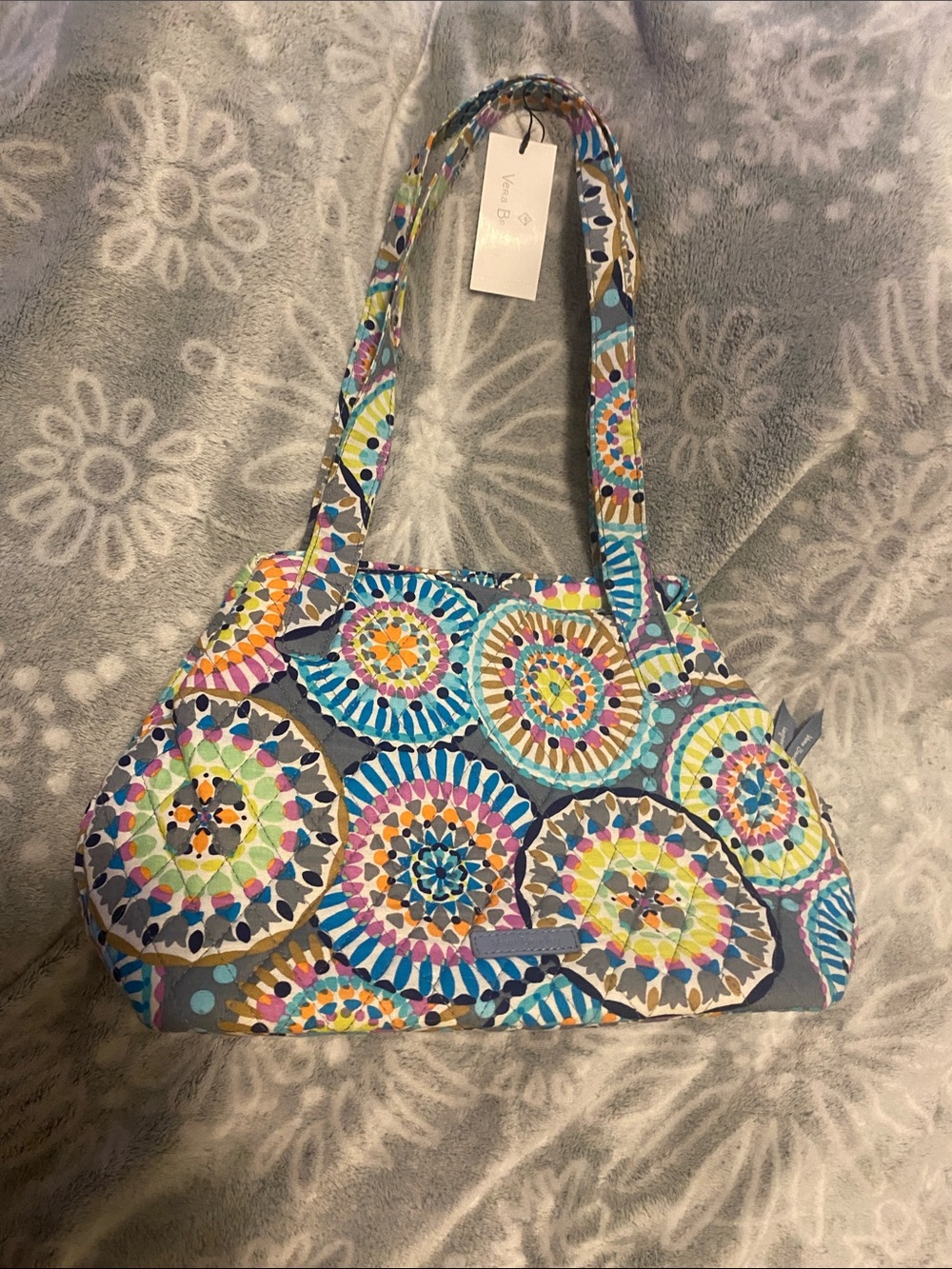 Vera Bradley Blue Multicolor Medallion Quilted Shoulder Bag